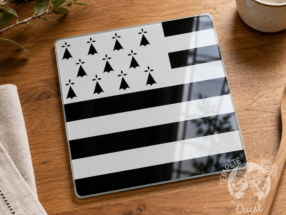 BON PLAN -38% ! Dessous de plat 20 x 20 cm Drapeau breton Gwenn ha du – Image 2