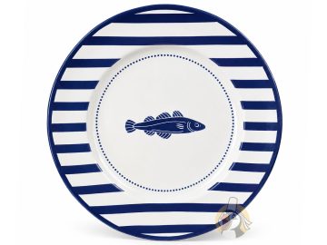 Assiette bretonne plate esprit marin 27 cm