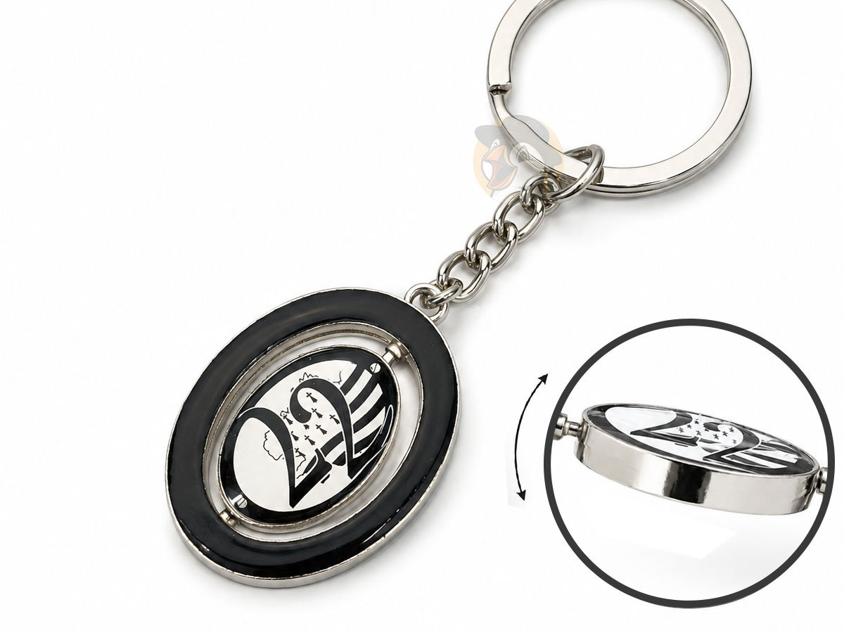 Porte-clé médaillon pivotant 22 Côtes d'Armor
