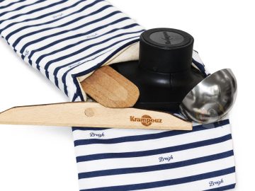 Pochette / Sac à ustensiles marinière pour crêpière – Loguivy