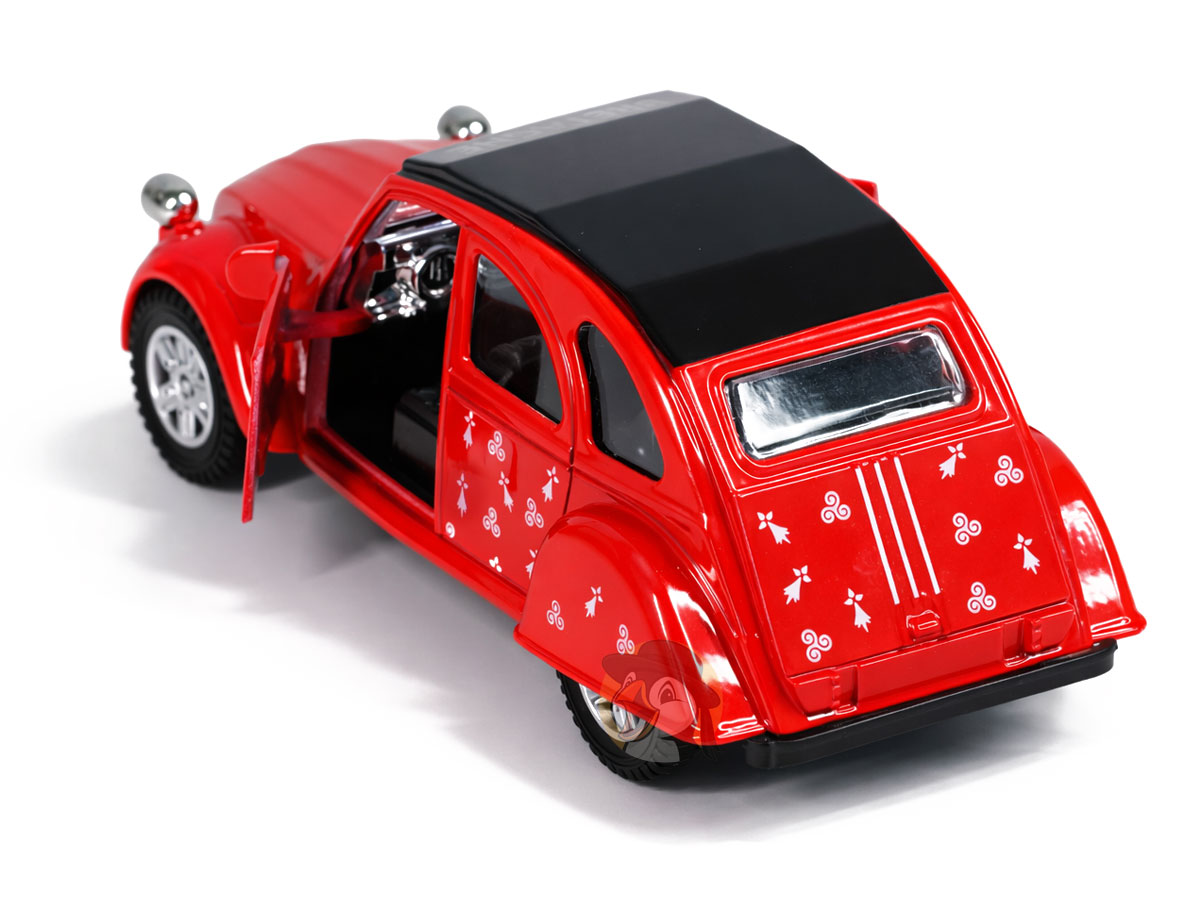 Voiture à friction inspiration 2CV Bretagne rouge – Image 2
