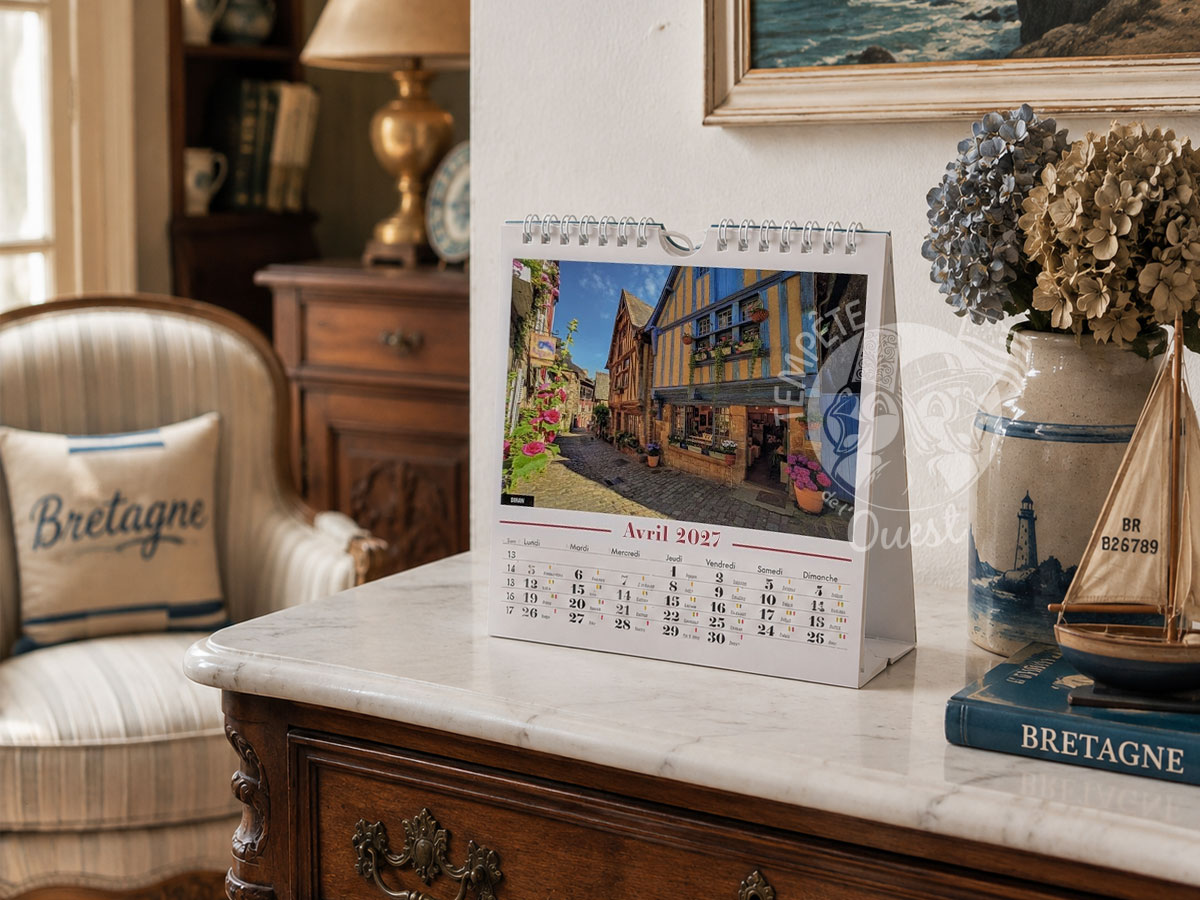 Calendrier chevalet breton Bretagne 2027 12 mois – 16 x 16 cm – Image 2