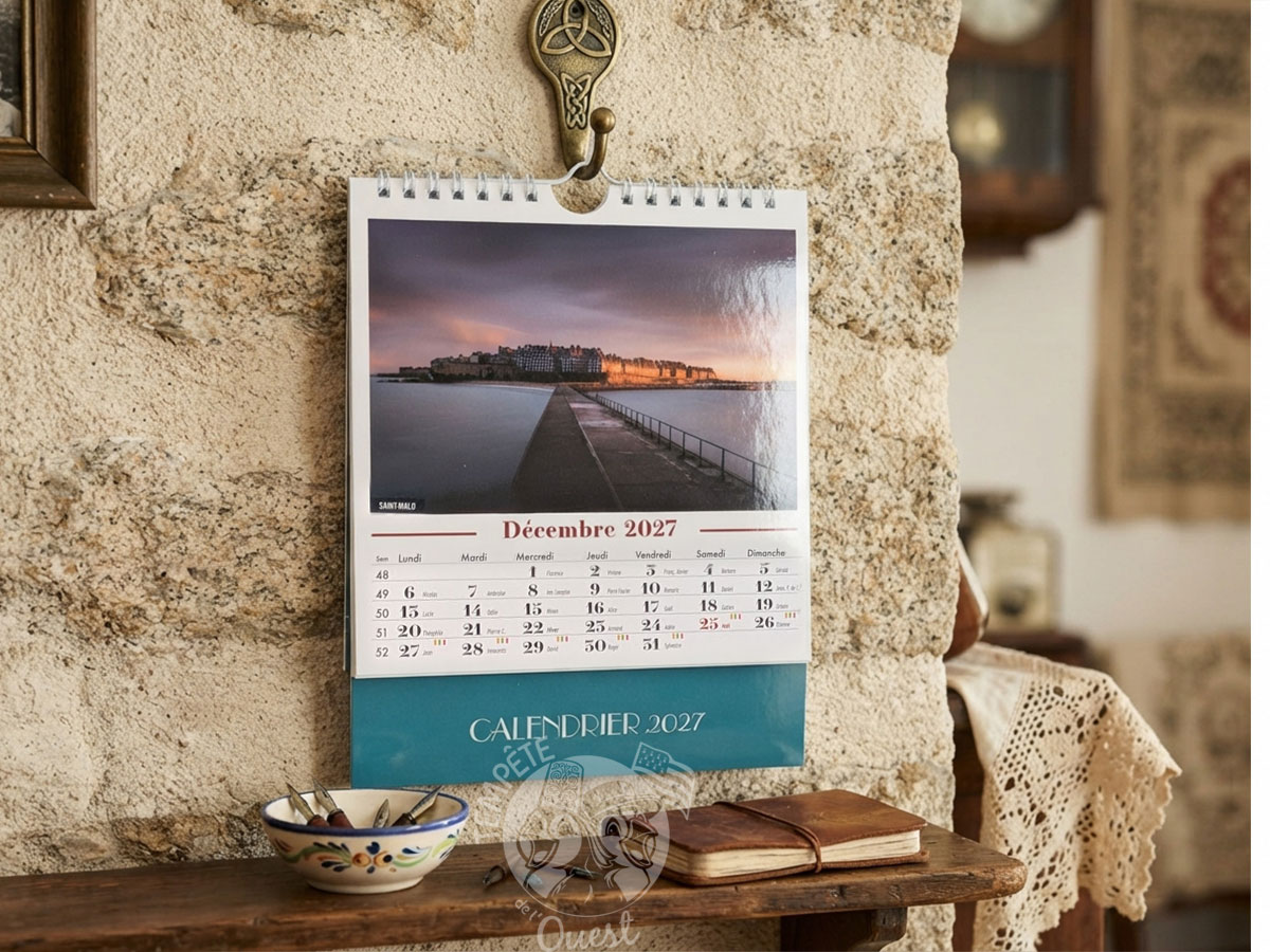 Calendrier chevalet breton Bretagne 2027 12 mois – 16 x 16 cm – Image 4