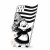 Sticker petite Bigoudène au drapeau breton