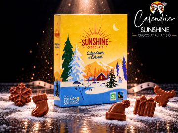 Calendrier de l'Avent Sunshine Chocolats - Chocolat au lait BIO & équitables