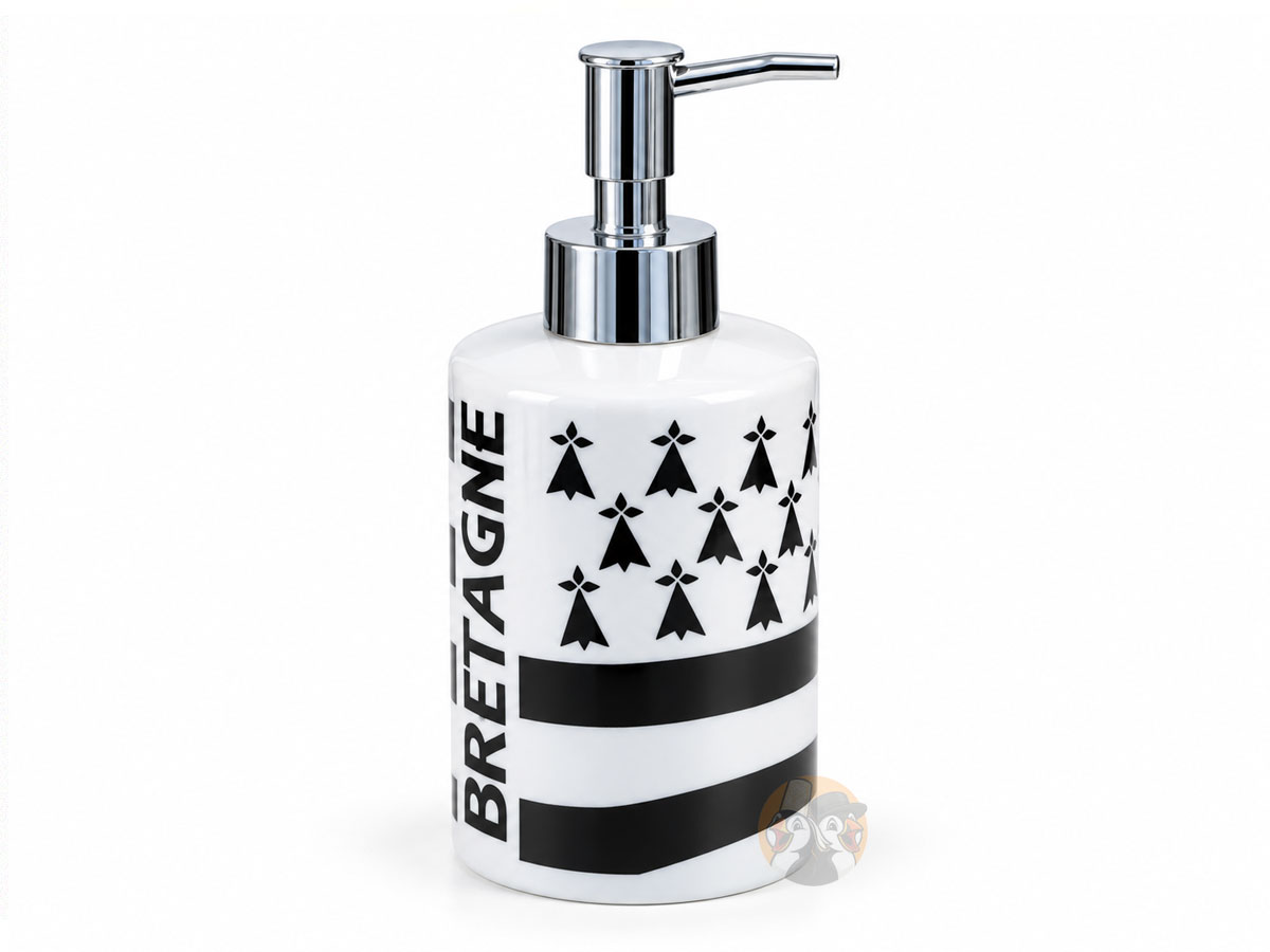 PROMO -50% ! Distributeur de savon / Pousse-savon Drapeau Breton
