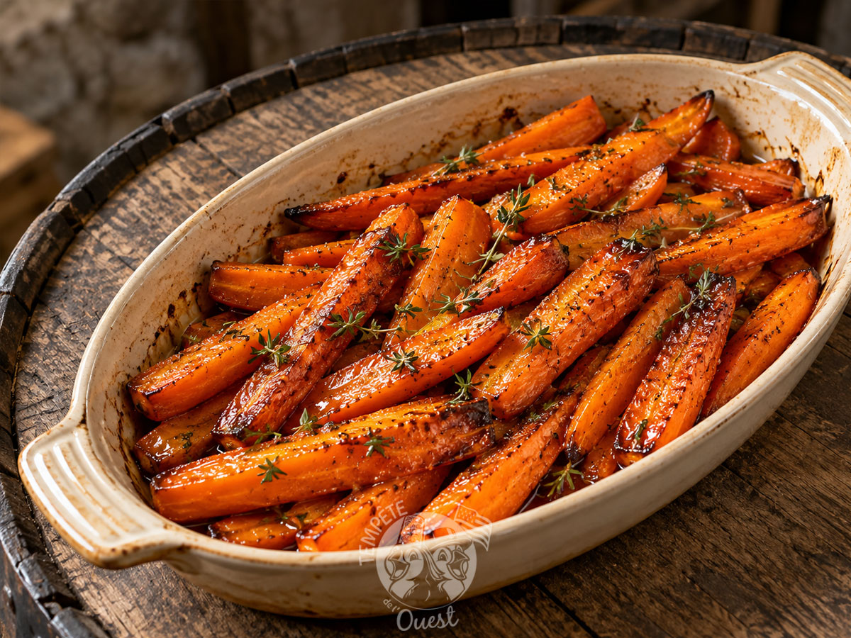 Carottes rôties au miel et au vinaigre de chouchen