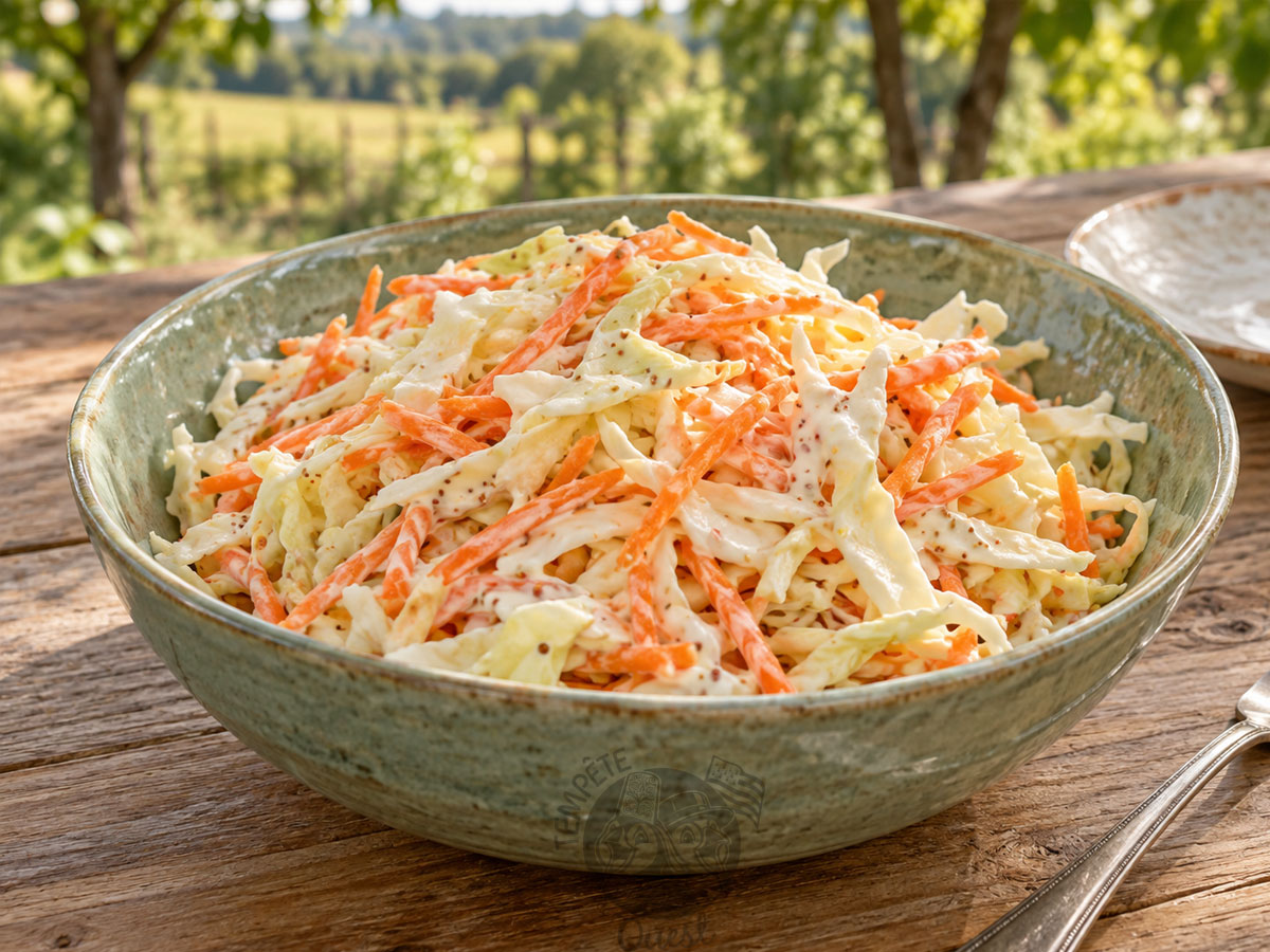 Salade de chou et carotte au yaourt et au vinaigre de cidre