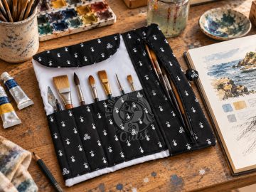 Alternative view of Trousse à pinceaux bretonne en tissu - Maquillage, dessin & loisirs créatifs